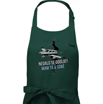 Kuchyňská zástěra Nedalo se odolat, mám to v sobě letadlo - Pánská zástěra na vaření - Univerzální velikost ( Lahvově zelená )