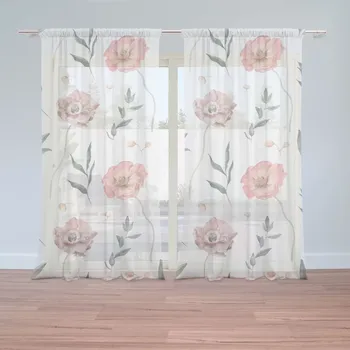 Záclona Sablio Záclony Romantické pryskyřníky: 2ks 150x250cm