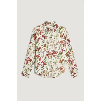 Dámská košile KOŠILE GANT REG FLORAL PRINT COT VOILE SHIRT CREAM