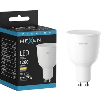 Žárovka Mexen Nova LED žárovka GU10, 12W, Teplá - 3000K, 1260 lm - L108-GU10-1230-01 Żarówki LED