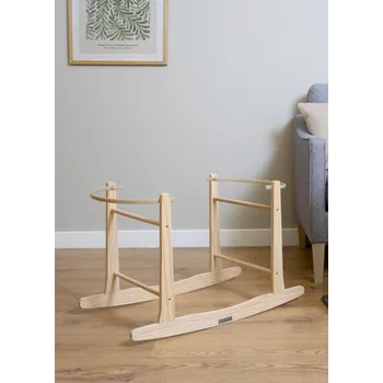 košík pro miminko Dřevěný houpací stojan pro Mojžíšův koš (2 barvy) Přírodní