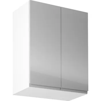 Kuchyňská skříňka Horní skříňka, bílá / šedý extra vysoký lesk, AURORA G602F