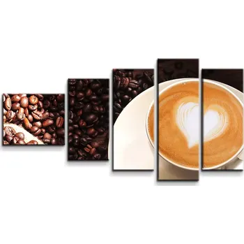 Obraz Sablio Obraz - 5-dílný Káva - 100x60 cm