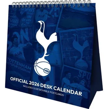 Kalendář TOTTENHAM HOTSPUR FC Stolní kalendář Tottenham Hotspur 2026, měsíční, 17×16 cm, pohlednice