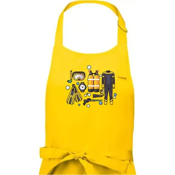 Kuchyňská zástěra Potápěčská výzbroj - Dámská zástěra na vaření - Univerzální velikost ( Žlutá )