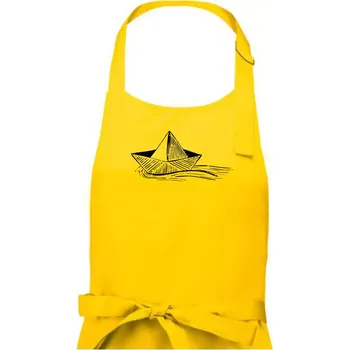 Kuchyňská zástěra Letní romance - papírová loďka - Dámská zástěra na vaření - Univerzální velikost ( Žlutá )