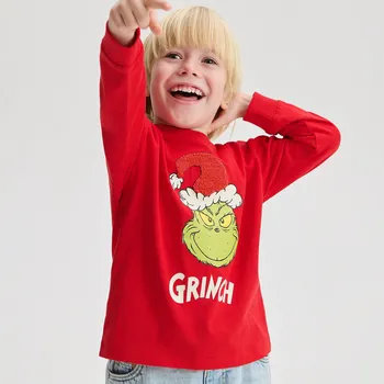 Chlapecká mikina Reserved - Dlouhý rukáv Grinch - červená - 543HG-33X - 543HG-33X-80