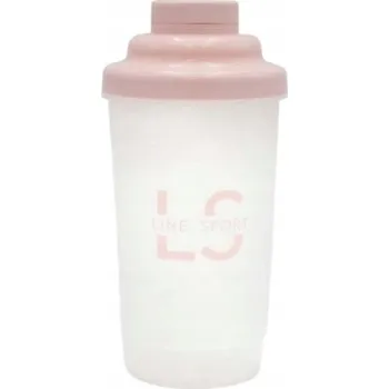 Shaker Šejkr Line Sport 600 ml růžový transparentní
