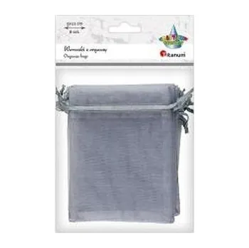 Woreczki z organzy szare 9x12cm 6szt