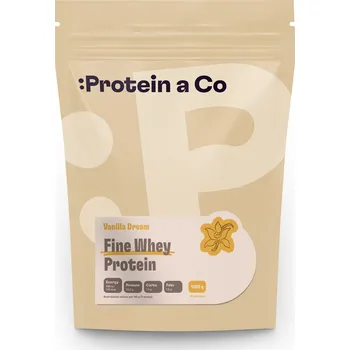 Protein Protein a Co FINE WHEY – přírodní protein slazený stévií 1 000 g Příchuť: Vanilla Dream