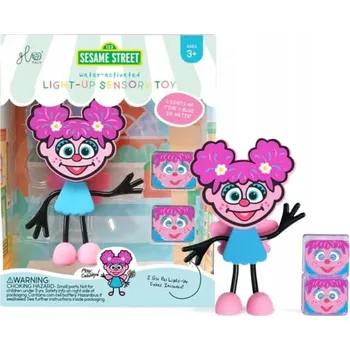 Hračka pro nejmenší GLO PALS Figurka do koupele Sezamová ulice ABBY + svítící kostky do vody