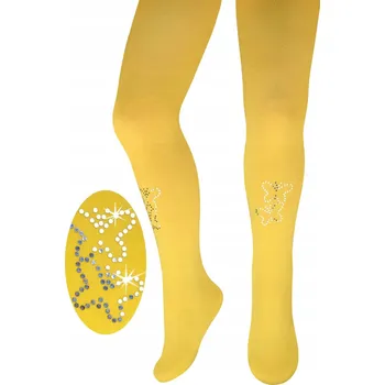 Milusie dětské punčocháče , žluté polyamidové, velikost 98