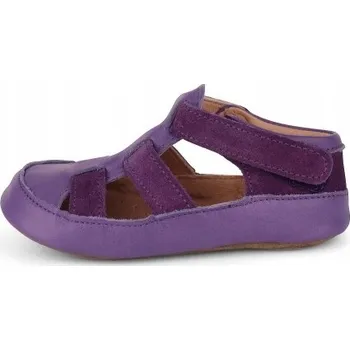 Dívčí bačkory Dětské barefoot PAPUČE OBEX SAWA z pravé kůže NA SUCHÝ ZIP R28