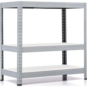 regál Policový regál Trestles RH 900x800x600, nosnost 1050 kg, 3 police bílé Barva: šedá