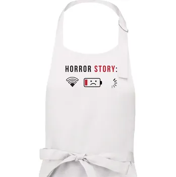 Kuchyňská zástěra Horror story - Pánská zástěra na vaření - Univerzální velikost ( Bílá )