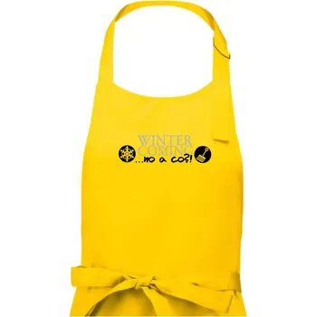 Kuchyňská zástěra Winter Is Coming parodie - Dámská zástěra na vaření - Univerzální velikost ( Žlutá )