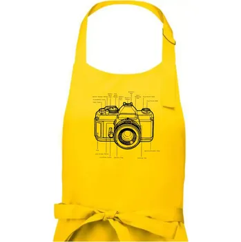 Kuchyňská zástěra Nákres starý fotoaparát - Pánská zástěra na vaření - Univerzální velikost ( Žlutá )