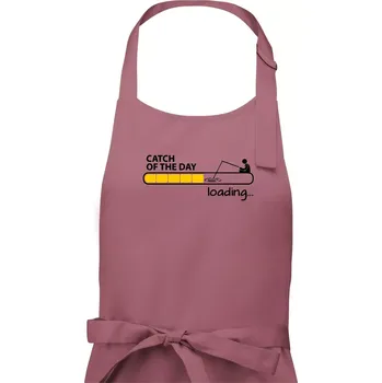 Kuchyňská zástěra Rybaření - Catch of the day - Pánská zástěra na vaření - Univerzální velikost ( Starorůžová )