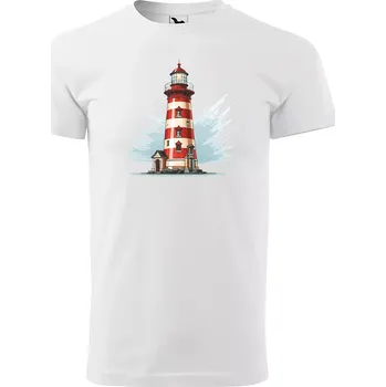 Pánské tričko Sablio Tričko s potiskem Maják - bílé S