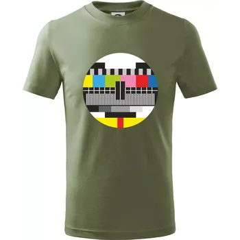 No signal televizní obrazec - Tričko dětské bavlněné - 122 cm/6 let ( Khaki )
