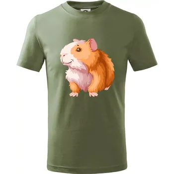 Chlapecké oblečení Morče - kreslené, bílo oranžové - Tričko dětské bavlněné - 122 cm/6 let ( Khaki )