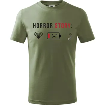 Horror story - Tričko dětské bavlněné - 158 cm/12 let ( Khaki )