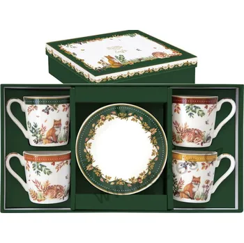 Easy Life FOREST DREAM espresso šálky lesní zvířátka a listí 100ml 4 ks