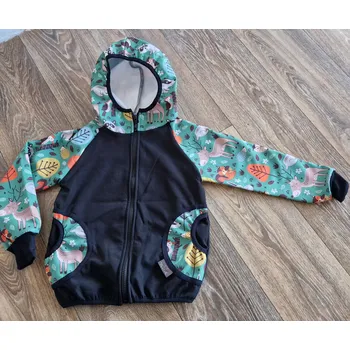 Dívčí bunda Yháček Softshellová bunda Yháček, zimní, lesní zvířátka na zelené, vel. 104 Velikost: 104