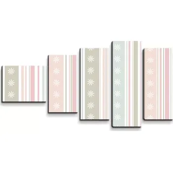 Obraz Sablio Obraz - 5-dílný Pruhy a tečky - 100x60 cm