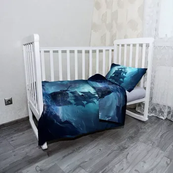 Povlečení Sablio Mikroplyšové dětské povlečení do postýlky Plachetnice v průrvě - 120x90 / 40x60