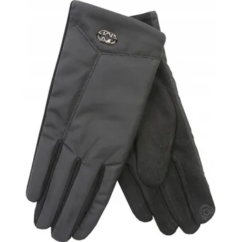 Rukavice Dámské zimní elegantní rukavice s ozdobným kroužkem, černé, 23 cm V030F