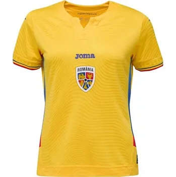 Dámský fotbalový dres Joma FED. FUTBOL RUMANÍA 1ST WOMEN SHORT SLEEVE T-SHIRT L Žlutá, Mix, Fialová