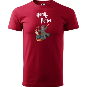 Pánské tričko Sablio Tričko s potiskem Hardly Potter - červené 4XL