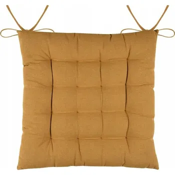 Polštář Polštář na židli DUO 38x38, medová bavlna, popruhy, prošívaná sedací část