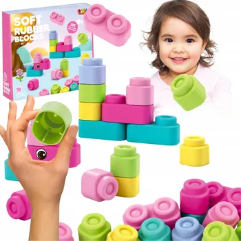 ostatní stavebnice STAVEBNICE MĚKKÉ SENZORICKÉ GUMOVÉ BEZPEČNÁ SADA SOFT PRO BATOLATA 33 KS