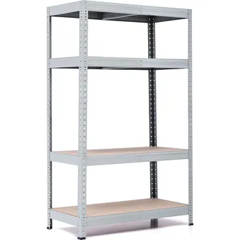 regál Policový regál Trestles RH 1200x800x600, nosnost 1400 kg, 4 police Barva: šedá