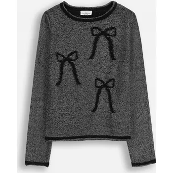 Dámský svetr Dívčí svetr stříbrný metalický svetřík Mašle 140 Coccodrillo ZC5