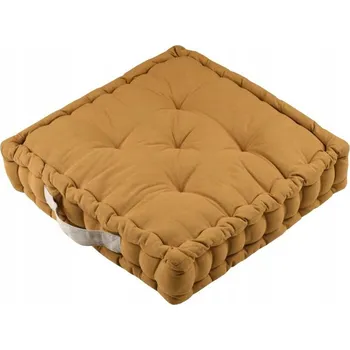 Polštář Polštář na zem DUO 45x45 cm medový sedák taburet bavlna BOHO vysoká