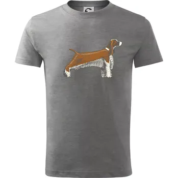 Chlapecké tričko Vintage Springer spaniel - Tričko dětské bavlněné - 98 cm / 2 roky ( Tmavě šedý melír )