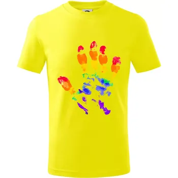 Chlapecké tričko LGBT hand print - Tričko dětské bavlněné - 98 cm / 2 roky ( Citrónová )