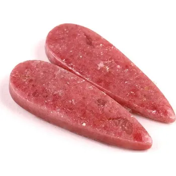 Přírodní kámen Kabošony páry Rhodonit č.P727 (36x12x5mm)