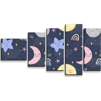 Obraz Sablio Obraz - 5-dílný Dětské nebe - 100x60 cm
