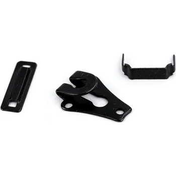 Kalhotový háček / zapínání, trojdílný, velké, 2 černý lak