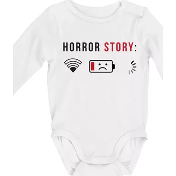 Kojenecký body Horror story - Body kojenecké s dlouhým rukávem - Dlouhý r. do 3 měs ( Bílá )