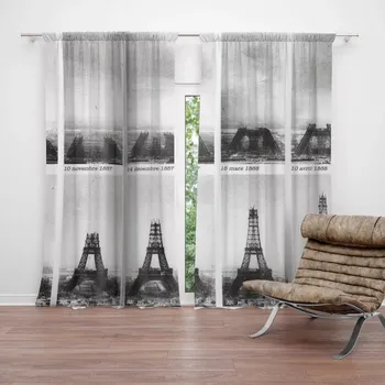 Závěs Sablio Závěs Eiffelova věž stavba: 2ks 140x250cm