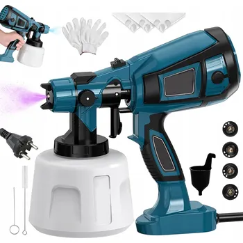 Stříkací pistole ELEKTRICKÁ PISTOLE STŘÍKACÍ ZAŘÍZENÍ NA MALOVÁNÍ STĚN 1400ML + 4 TRYSKY