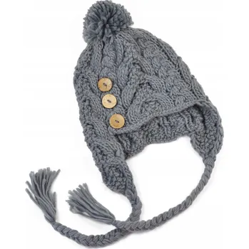 Čepice Zimní čepice Szaleo s klapkami na uši, šedá, univerzální velikost