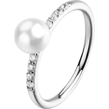 Šperk Brosway Elegantní stříbrný prsten se zirkony a perlou Fancy Infinite White FIW177 56 mm + 2 měsíce na vrácení zboží
