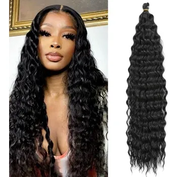 Barva na vlasy Dsoar 26 palců 3 balíčky Hluboké kroucené háčkování vlasů Ocean Wave Kudrnaté české háčkování
