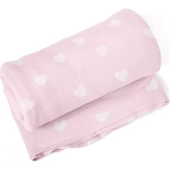 deka Sablio Deka Růžová srdíčka - 190x140 cm